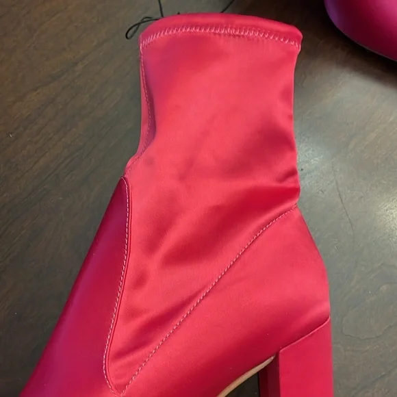 Satin Fuschia Booties by Express - Picture 8 of 16